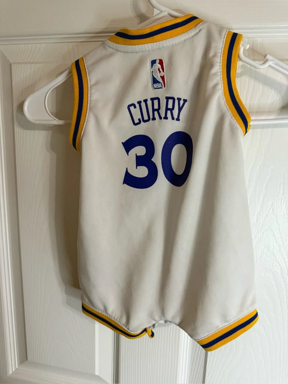 Adidas Stephen Curry Golden State Warriors Jersey Romper Onesie 12M White